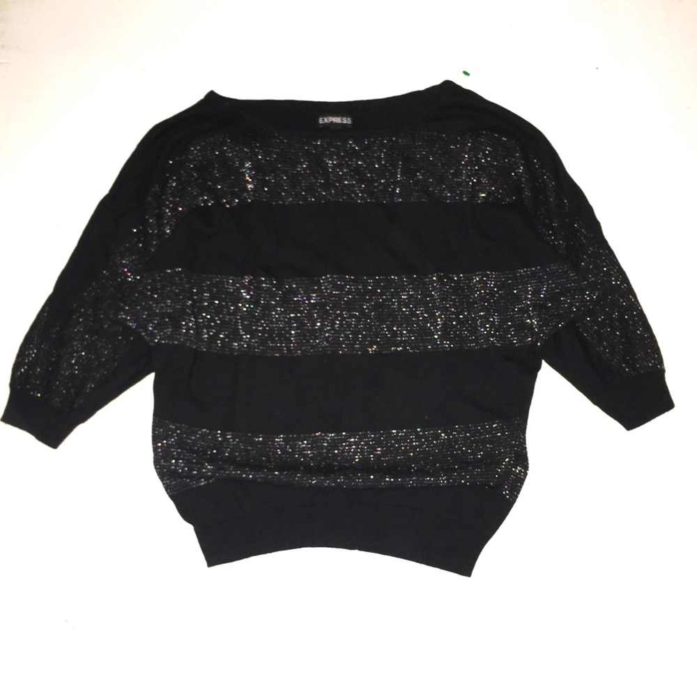 🌹HP🌹EUC Metallic Striped Knit Versatile Sporty - Picture 4 of 6